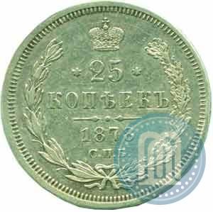 Picture 25 kopecks 1878 year СПБ-НФ 