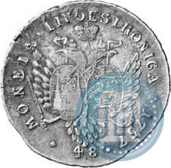 Picture 48 kopecks 1757 year  "For Livonia"