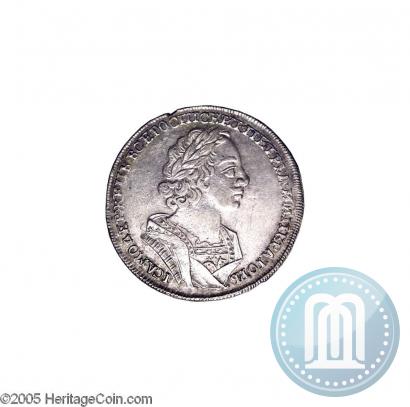 Picture 1 rouble 1724 year  "Portrait in ancient armour"