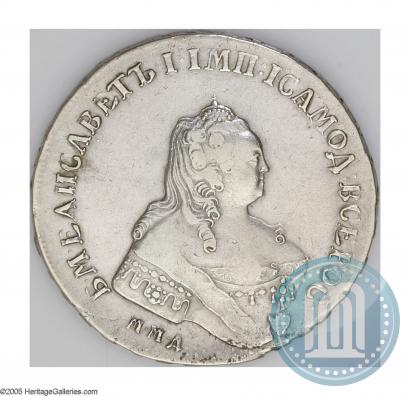 Фото 1 рубль 1754 года ММД-МБ 