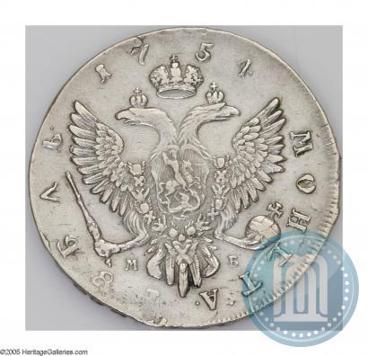 Фото 1 рубль 1754 года ММД-МБ 