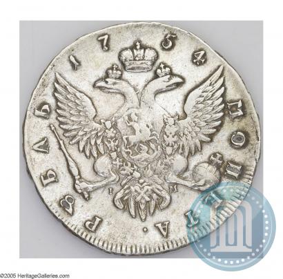 Picture 1 rouble 1754 year СПБ-IМ "Portrait by Benjamin Scott"