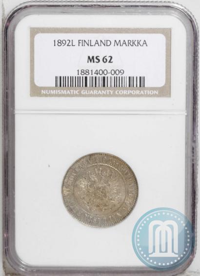 Picture 1 markka 1892 year L 