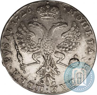 Picture 1 rouble 1726 year  "Moscow type, portrait turned to the left"