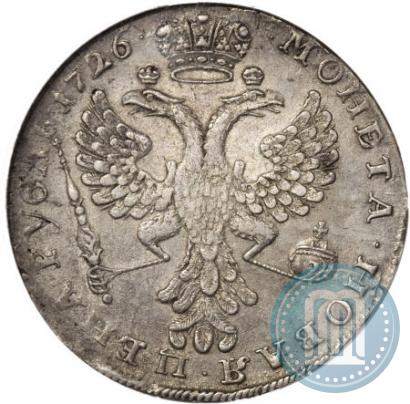 Фото 1 рубль 1726 года  "Московский тип, портрет влево"