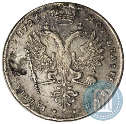 Фото 1 рубль 1726 года  "Московский тип, портрет вправо"