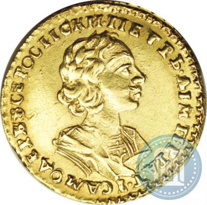 Picture 2 roubles 1724 year  "Portrait in ancient armour"