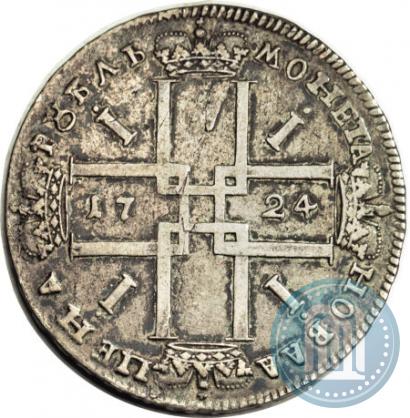 Фото 1 рубль 1724 года  "Портрет в античных доспехах"