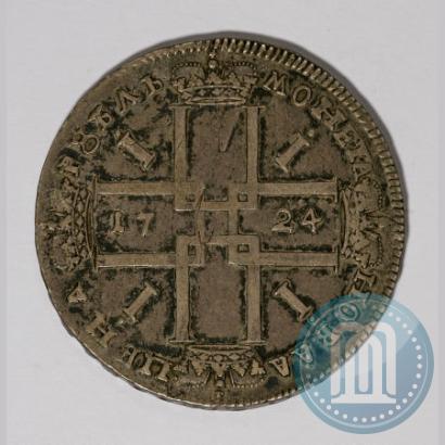 Фото 1 рубль 1724 года  "Портрет в античных доспехах"