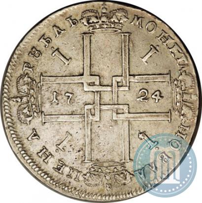 Фото 1 рубль 1724 года  "Портрет в античных доспехах"