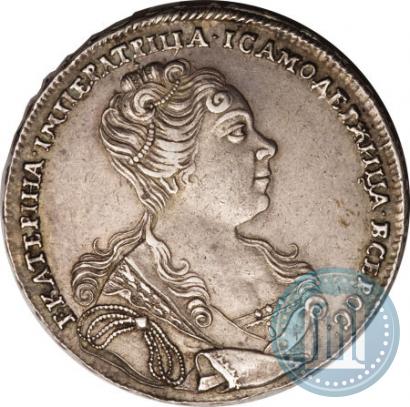 Фото 1 рубль 1727 года  "Московский тип, портрет вправо"