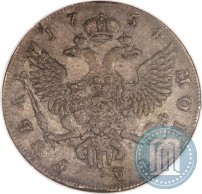 Фото 1 рубль 1754 года СПБ-ЯI "Портрет работы Бенджамина Скотта"