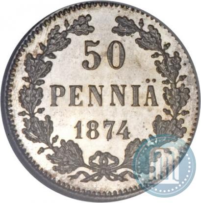 Фото 50 пенни 1874 года S 