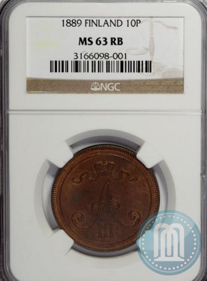 Picture 10 pennia 1889 year  