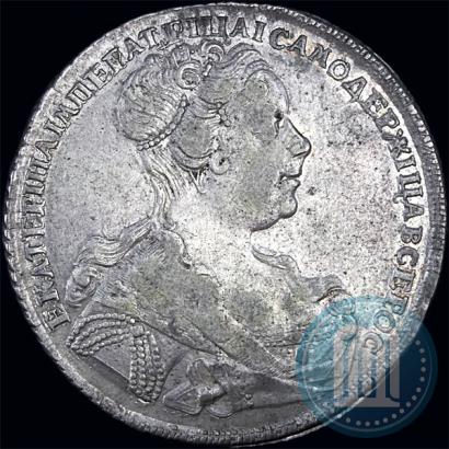 Picture 1 rouble 1727 year СПБ "Petersburg type, portrait turned to the right"