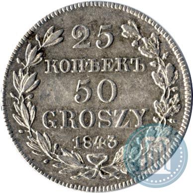 Picture 25 kopecks - 50 groszy 1843 year MW 