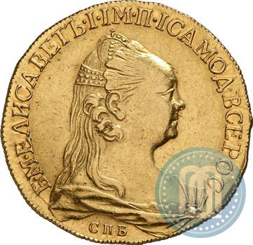 Picture 10 roubles 1757 year СПБ "Portrait by J. Dassier"