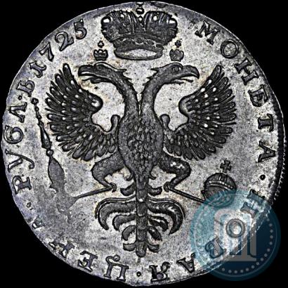 Фото 1 рубль 1725 года  "Московский тип, портрет влево"