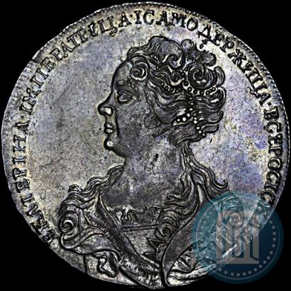 Фото 1 рубль 1725 года  "Московский тип, портрет влево"