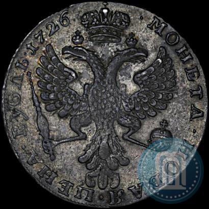 Фото 1 рубль 1726 года  "Московский тип, портрет влево"