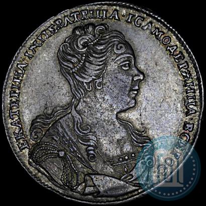 Picture 1 rouble 1727 year  "Moscow type, portrait turned to the right"