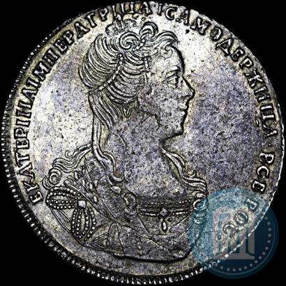 Фото Полтина 1727 года СПБ "Петербургский тип, портрет вправо"