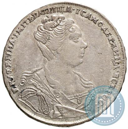 Фото 1 рубль 1727 года  "Московский тип, портрет вправо"
