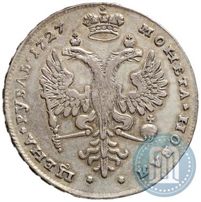 Фото 1 рубль 1727 года  "Московский тип, портрет вправо"