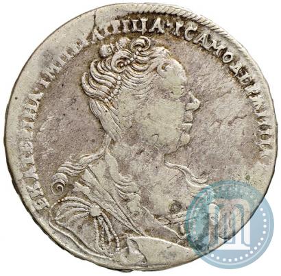 Фото 1 рубль 1727 года  "Московский тип, портрет вправо"