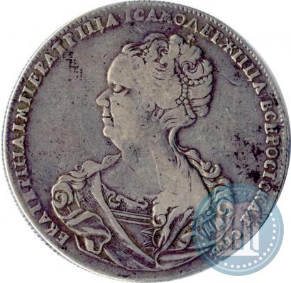 Picture 1 rouble 1725 year СПБ "Petersburg type, portrait turned to the left"
