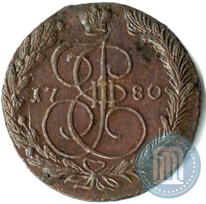 Picture 5 kopecks 1780 year ЕМ 