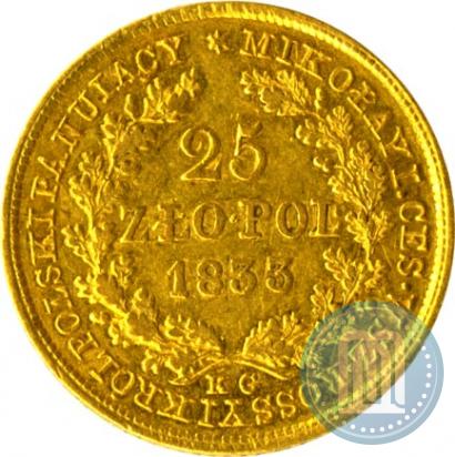 Picture 25 złotych 1833 year KG 