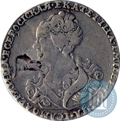 Фото Полтина 1726 года  "Московский тип, портрет влево"
