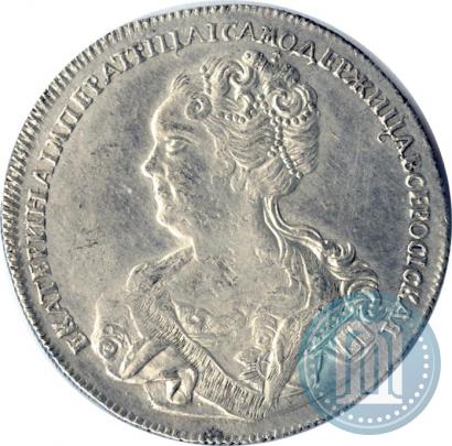 Picture 1 rouble 1725 year СПБ "Petersburg type, portrait turned to the left"