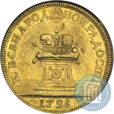 Фото Жетон 1728 года  "Коронация Императора Петра II"