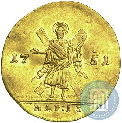 Picture 1 ducat 1751 year  "St. Andrew on the reverse"