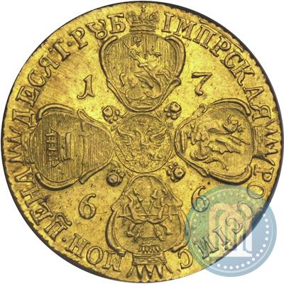 Picture 10 roubles 1766 year СПБ 
