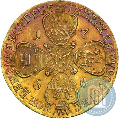 Picture 10 roubles 1766 year СПБ 