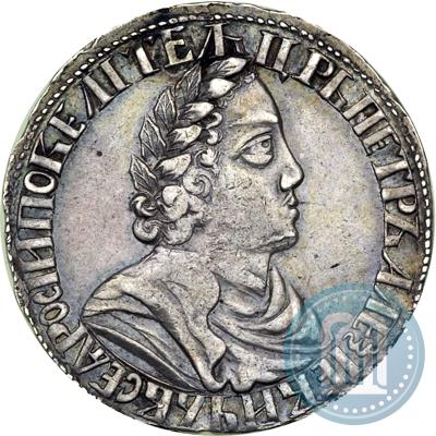 Picture Poltina 1702 year  "Without ribbons near the wreath"