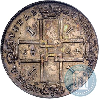 Фото 1 рубль 1724 года  "Портрет в античных доспехах"