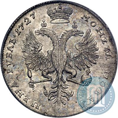 Фото 1 рубль 1727 года  "Московский тип, портрет вправо"