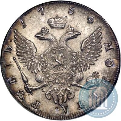 Picture 1 rouble 1754 year СПБ-IМ "Portrait by Benjamin Scott"