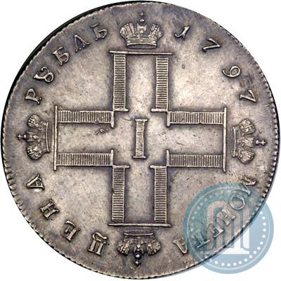 Фото 1 рубль 1797 года СМ-ФЦ "Утяжеленный"