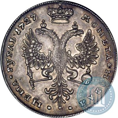 Фото 1 рубль 1727 года  "Московский тип, портрет вправо"