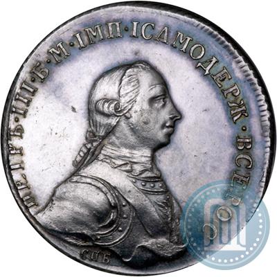 Picture 1 rouble 1762 year СПБ "Monogram on the reverse. Pattern"