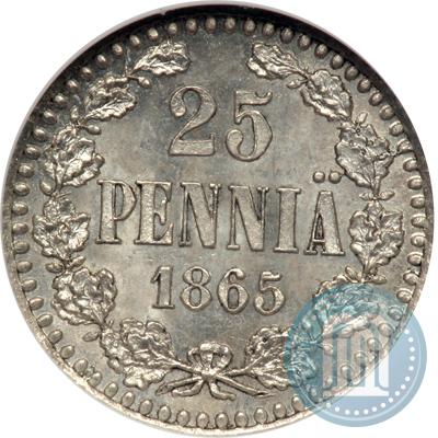 Picture 25 pennia 1865 year S 