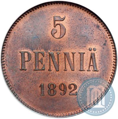 Picture 5 pennia 1892 year  