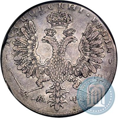 Фото 1 рубль 1707 года Н "Портрет работы Г. Гаупта"