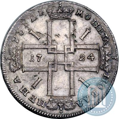 Фото 1 рубль 1724 года  "Портрет в античных доспехах"
