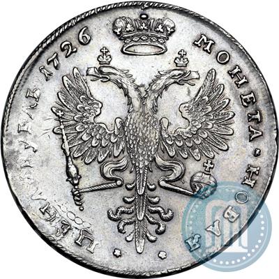 Фото 1 рубль 1726 года  "Московский тип, портрет вправо"